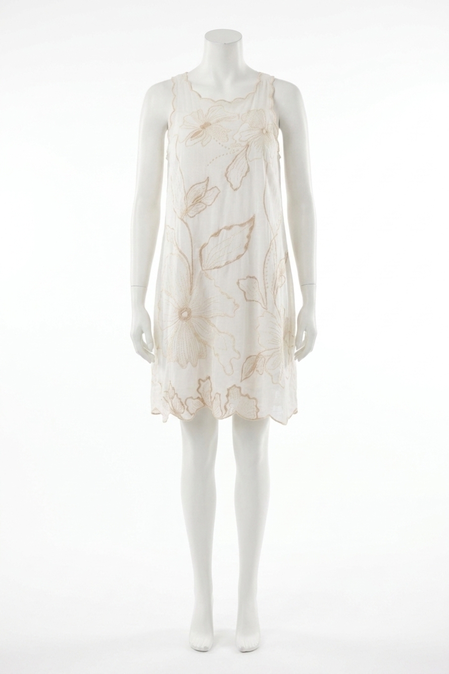 NEW JOHNNY WAS rhiannon tank shift dress in white